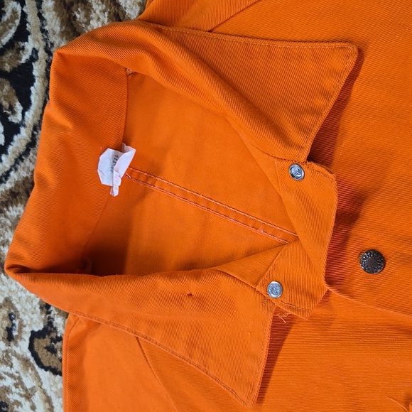 Vintage Orange Boiler Suit Hunting Jumpsuit Retro Utility Workwear Canvas Denim - Picture 6 of 16